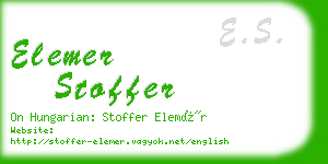 elemer stoffer business card